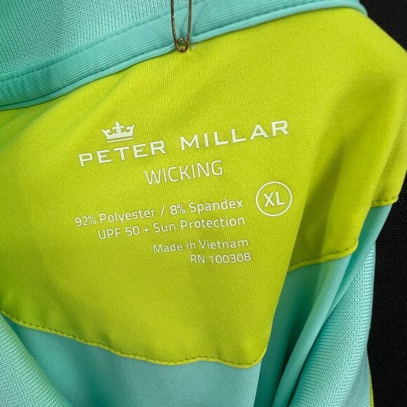 Peter Millar Wicking Polo Shirt Womens Size XL UPF 50 Sun Protection Apple Green - Picture 6 of 7